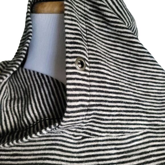 J.Crew 100% Cotton Pullover Hoodie Black And White Women's Medium - Picture 7 of 10